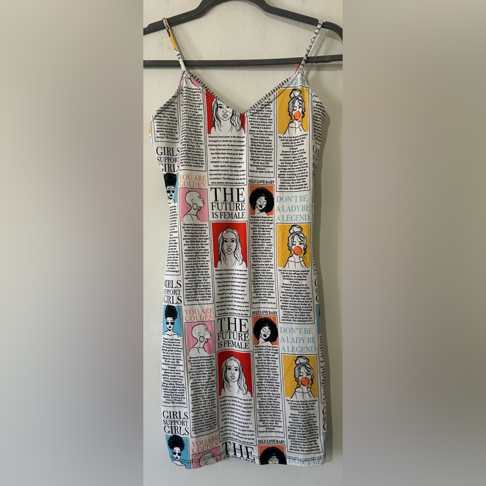 Papaya Multicolor “Future is Female” Graphic Print Mini Dress